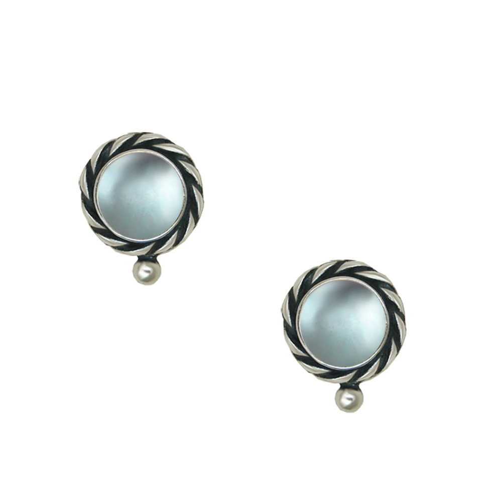 Sterling Silver Blue Topaz Post Stud Earrings
